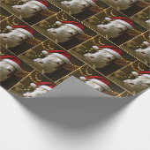 Christmas Hereford Cow Wearing a Santa Hat Cadeaupapier (Hoek)