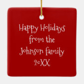 Christmas Hereford Cow Wearing a Santa Hat Keramisch Ornament (Achterkant)