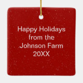 Christmas Highland Cow Catching Snowflakes Keramisch Ornament (Achterkant)