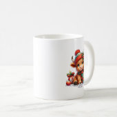 Christmas Highland Cow Cute Heifer Cow Santa Hat M Koffiemok (Voorkant rechts)