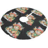 Christmas Highland Cow Cute Heifer Mooey Santa Hat Kerstboom Rok (Gekanteld)