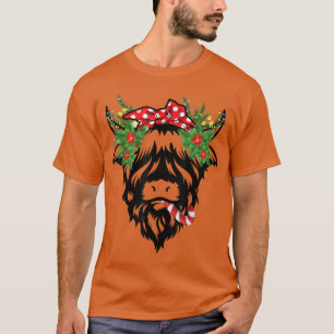 Christmas Highland Cow Funny Farm Animal T-shirt