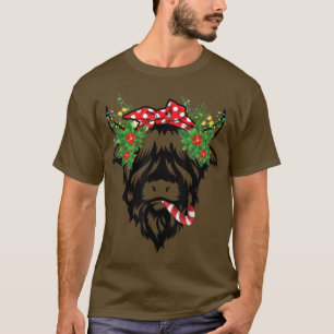 Christmas Highland Cow Funny Farm Animal T-shirt