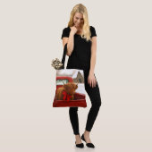 Christmas Highland Cow In Old Red Truck Tote Bag (Op model)