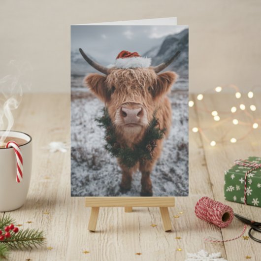 Christmas Highland Cow  Kaart