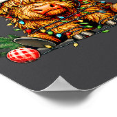 Christmas Highland Cow Xmas Santa Hat Wooly Farm A Poster (Hoek)