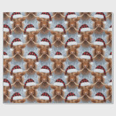 Christmas Highland Cows Wrapping Paper Cadeaupapier (Vlak)