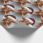 Christmas Highland Cows Wrapping Paper Cadeaupapier (Hoek)