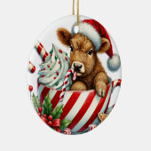 Christmas Highland Koe kerstversiering Keramisch Ornament (Rechts)