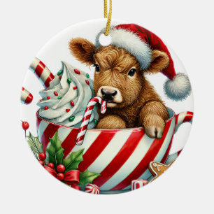 Christmas Highland Koe kerstversiering Keramisch Ornament