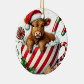 Christmas Highland Koe kerstversiering Keramisch Ornament (Rechts)