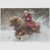 Christmas Highland Koe mevrouw Claus Decoupage Tissuepapier (Voorkant)