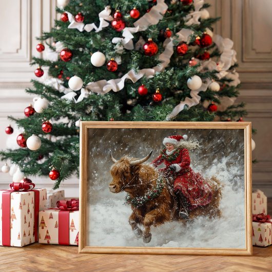 Christmas Highland Koe mevrouw Claus Decoupage Tissuepapier