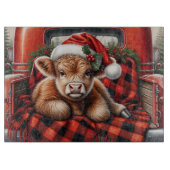 Christmas Highland Koe Snijplank (Voorkant)