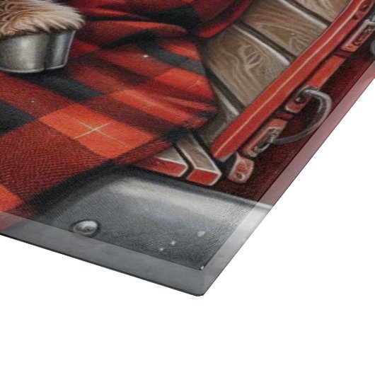 Christmas Highland Koe Snijplank (Hoek)