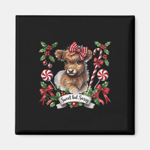 Christmas Highland Koe Snoep Canes Heifer Magneet