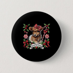Christmas Highland Koe Snoep Canes Heifer Ronde Button 5,7 Cm