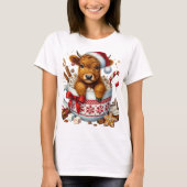 Christmas Highland Koe Tshirt (Voorkant)