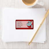 Christmas hippo cartoon etiket (Insitu)