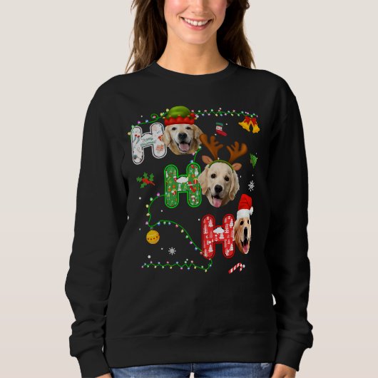 Christmas Ho Ho Ho Golden Retriever 351 Trui (Voorkant)