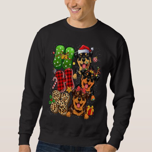 Christmas Ho Ho Ho Rottweiler Dog For Dog Lover Fu Trui (Voorkant)