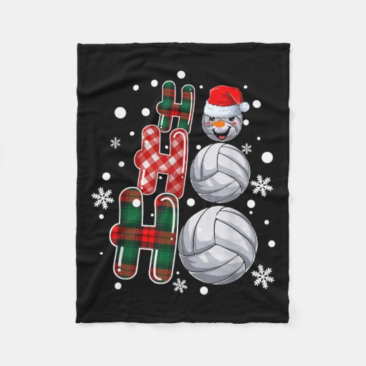 Christmas Ho-ho-ho Santa Snowman Volleyball Xmas P Fleece Deken (Voorkant)