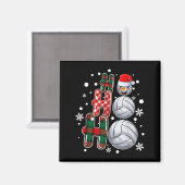 Christmas Ho-ho-ho Santa Snowman Volleyball Xmas P Magneet (Voorkant / Achterkant)