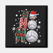 Christmas Ho-ho-ho Santa Snowman Volleyball Xmas P Magneet (Voorkant)