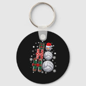 Christmas Ho-ho-ho Santa Snowman Volleyball Xmas P Sleutelhanger (Voorkant)