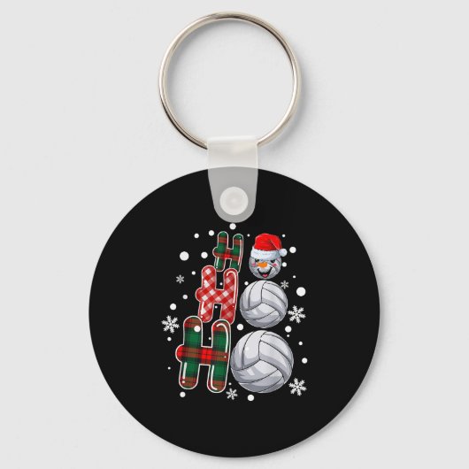 Christmas Ho-ho-ho Santa Snowman Volleyball Xmas P Sleutelhanger (Voorkant)