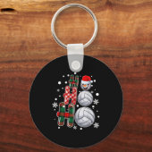 Christmas Ho-ho-ho Santa Snowman Volleyball Xmas P Sleutelhanger (Voorkant)