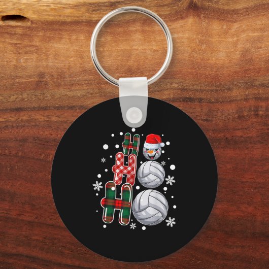 Christmas Ho-ho-ho Santa Snowman Volleyball Xmas P Sleutelhanger (Voorkant)