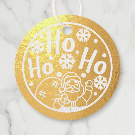 Christmas Ho Ho Ho Santa Winter Sneeuwvlokken Bedankjes Labels (Voorkant)