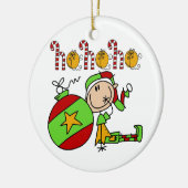 Christmas Ho Ho Vakantie Schattige Elf Keramisch Ornament (Links)