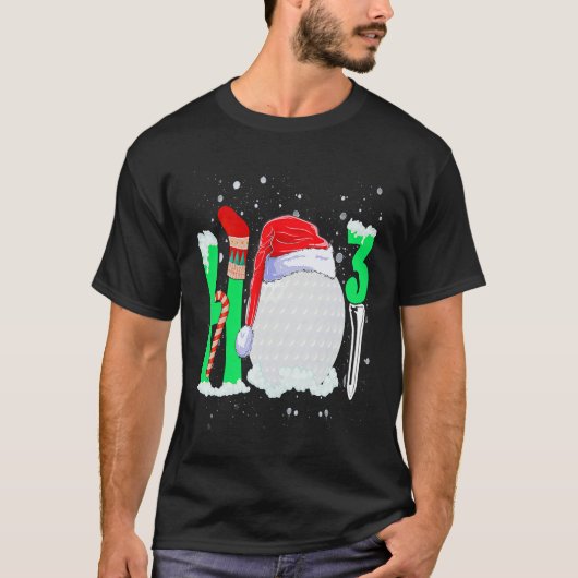 Christmas Ho Ho X 3 Golf Holiday Santa Hat Xmas T-shirt (Voorkant)
