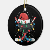 Christmas Hockey Xmas Santa Sports Hat Ball  Keramisch Ornament (Links)