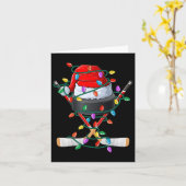 Christmas Hockey Xmas Santa Sports Pet Ball Kinder Kaart (Gele Bloem)