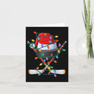 Christmas Hockey Xmas Santa Sports Pet Ball Kinder Kaart