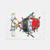 Christmas Hockey Xmas Santa Srts Hat Ball Kids B  Fleece Deken (Voorkant (Horizontaal))