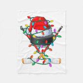 Christmas Hockey Xmas Santa Srts Hat Ball Kids B  Fleece Deken (Voorkant)