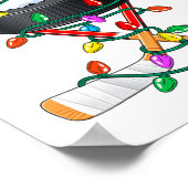 Christmas Hockey Xmas Santa Srts Hat Ball Kids B  Poster (Hoek)