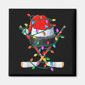 Christmas Hockey Xmas Santa Srts Hat Ball Kids Boy Magneet (Voorkant)