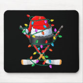 Christmas Hockey Xmas Santa Srts Hat Ball Kids Boy Muismat (Voorkant)