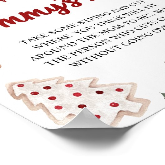 Christmas Hoe groot is haar buik Baby shower spel Poster (Hoek)