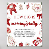 Christmas Hoe groot is haar buik Baby shower spel Poster (Voorkant)
