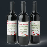 Christmas | Hoera voor de klant voor zaken en verw Wijn Etiket<br><div class="desc">vrolijk kerstfeest | Proost op de klant voor vertrouwen, zaken en verwijzingen Stijlvol wijnlabel. Een elegant waterverf feestelijk design wijnlabel, klassiek maar toch licht en modern! Op het wijnlabel staat geschreven "Merry Christmas" " Your Trust & Business is het beste Cadeau van allemaal. Bedankt voor je referenties!" Dit wijnlabel is...</div>
