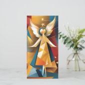 Christmas Holiday Abstract Angel Card Feestdagenkaart (Staand voorkant)