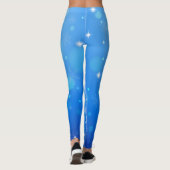 Christmas Holiday Aesthetic Shining Star Blue Leggings (Achterkant)