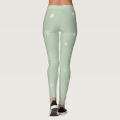 Christmas Holiday Aesthetic Snowflake Moss Green Leggings (Achterkant)