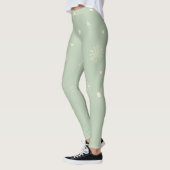Christmas Holiday Aesthetic Snowflake Moss Green Leggings (Links)
